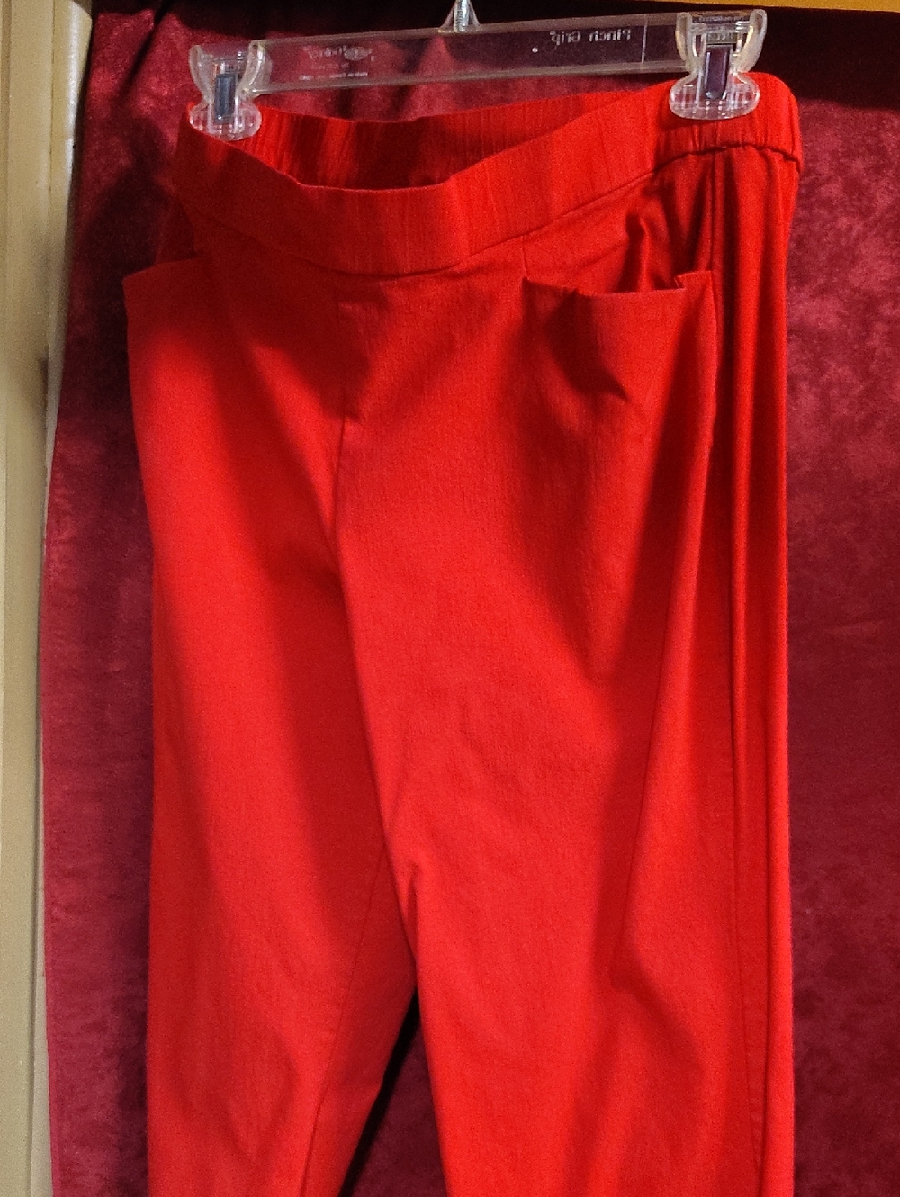 Susan Graver Bright Pink Stretch Pull-On Pants